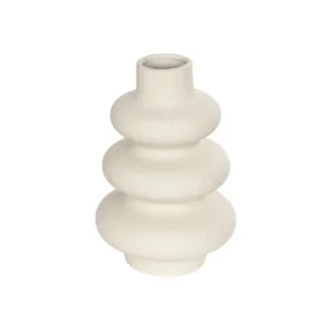 GloboStar® Artificial Garden THAILAND 21278 Διακοσμητικό Κεραμικό Βάζo Μπεζ Π14 x Μ14 x Υ21cm