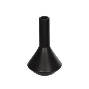 GloboStar® Artificial Garden CANNOLI 21280 Διακοσμητικό Κεραμικό Βάζo Μαύρο Π13 x Μ13 x Υ20cm