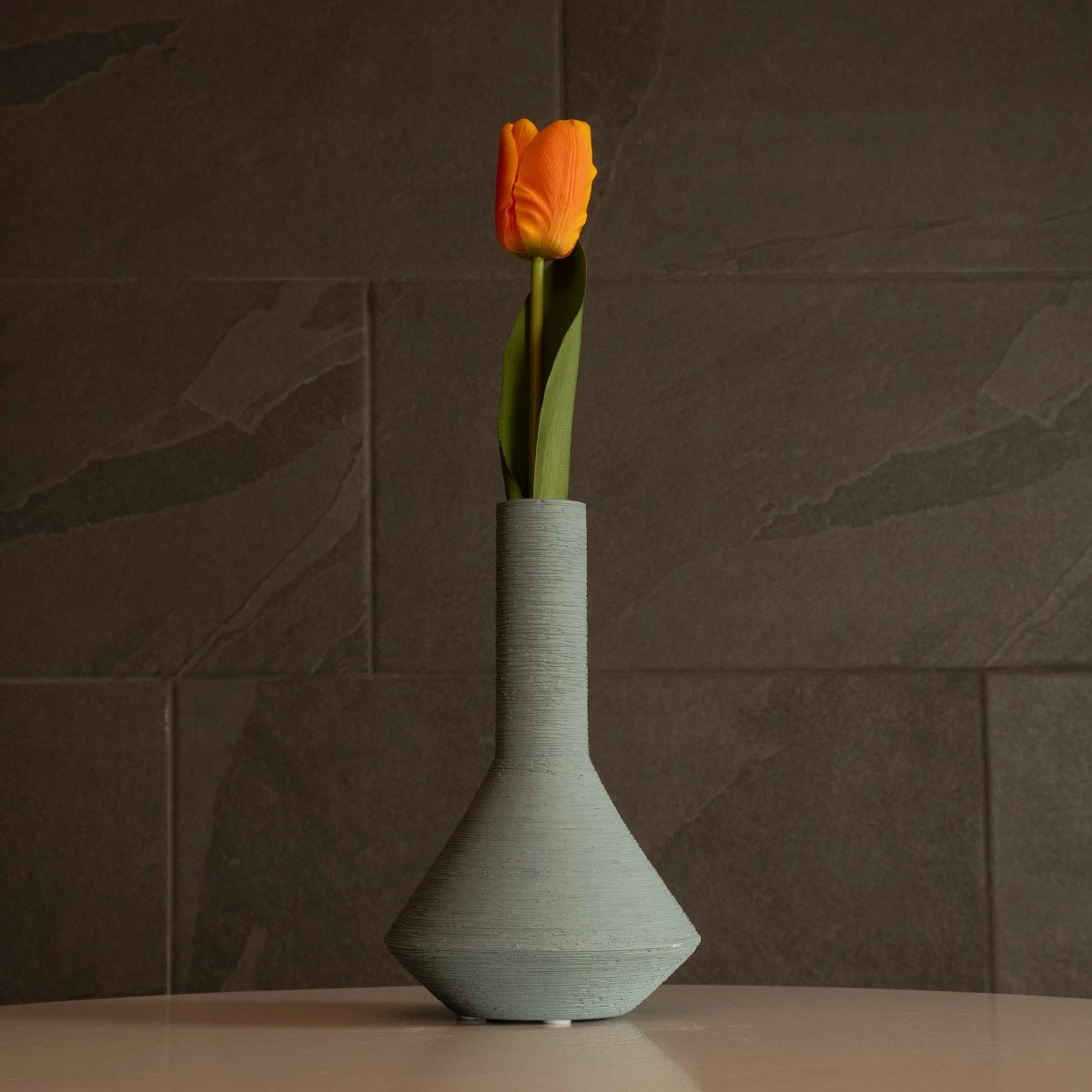 GloboStar® Artificial Garden TANAH 21282 Διακοσμητικό Κεραμικό Βάζo Γκρι Π13 x Μ13 x Υ20cm - Image 6