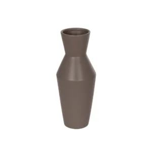 GloboStar® Artificial Garden UNIQUE 21286 Διακοσμητικό Κεραμικό Βάζo Καφέ Π10 x Μ10 x Υ24cm