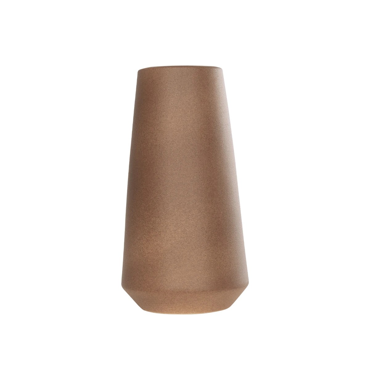 GloboStar® Artificial Garden PORTO 21288 Διακοσμητικό Κεραμικό Βάζο Καφέ Μ11 x Π11 x Υ20cm - Image 2