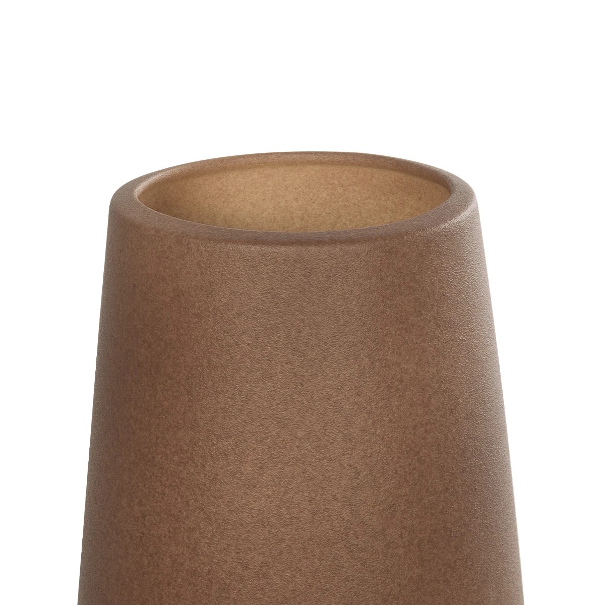 GloboStar® Artificial Garden PORTO 21288 Διακοσμητικό Κεραμικό Βάζο Καφέ Μ11 x Π11 x Υ20cm - Image 4