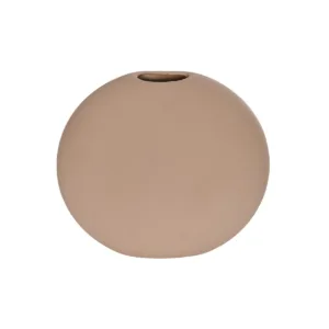 GloboStar® Artificial Garden LANZAROTE 21290 Διακοσμητικό Κεραμικό Βάζo Καφέ Π15 x Μ15 x Υ14cm