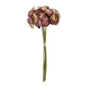 GloboStar® Artificial Garden PINK CAMELA BOUQUET 21299 Τεχνητό Διακοσμητικό Μπουκέτο Ρόζ Καμέλια Y37cm