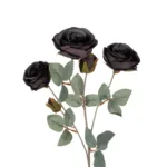 GloboStar® Artificial Garden PURPLE ROSE BRANCH 21301 Τεχνητό Διακοσμητικό Κλαδί Τριαντάφυλλα Μωβ Y60cm - Image 2