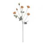 GloboStar® Artificial Garden SALMON ROSE BRANCH 21302 Τεχνητό Διακοσμητικό Κλαδί Τριαντάφυλλα Ροζ Y80cm