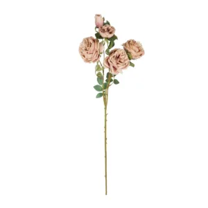 GloboStar® Artificial Garden OLD PINK ROSE BRANCH 21304 Τεχνητό Διακοσμητικό Κλαδί Τριαντάφυλλα Ροζ Y82cm