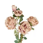 GloboStar® Artificial Garden OLD PINK ROSE BRANCH 21304 Τεχνητό Διακοσμητικό Κλαδί Τριαντάφυλλα Ροζ Y82cm - Image 2
