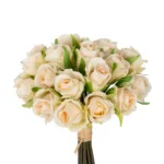 GloboStar® Artificial Garden CHAMPAGNE ROSE BOUQUET 21305 Τεχνητό Διακοσμητικό Μπουκέτο Τριαντάφυλλα Ροζ Y24cm - Image 2