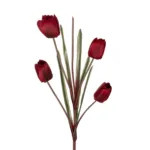 GloboStar® Artificial Garden RED TULIP BRANCH 21309 Τεχνητό Διακοσμητικό Κλαδί Κόκκινη Τουλίπα Y100cm - Image 2