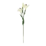 GloboStar® Artificial Garden WHITE LILLY BRANCH 21310 Τεχνητό Διακοσμητικό Κλαδί Λευκό Κρίνο Y90cm