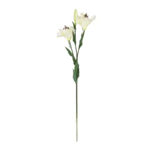 GloboStar® Artificial Garden WHITE LILLY BRANCH 21310 Τεχνητό Διακοσμητικό Κλαδί Λευκό Κρίνο Y90cm