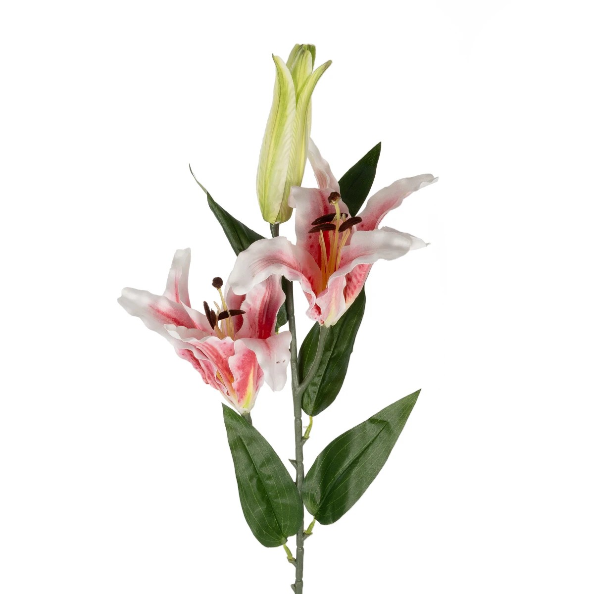 GloboStar® Artificial Garden PINK LILLY BRANCH 21313 Τεχνητό Διακοσμητικό Κλαδί Ροζ Κρίνο Y106cm - Image 2