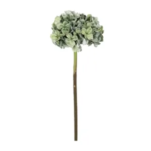 GloboStar® Artificial Garden GREEN HYDRANGEA BRANCH 21316 Τεχνητό Διακοσμητικό Κλαδί Πράσινη Ορτανσία Y47cm