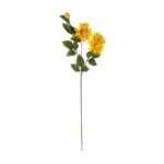 GloboStar® Artificial Garden ORANGE DHALIA BRANCH 21324 Τεχνητό Διακοσμητικό Πορτοκαλί Κλαδί Ντάλια Y115cm