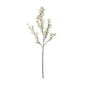 GloboStar® Artificial Garden WHITE FORSYTHIA BRANCH 21326 Τεχνητό Διακοσμητικό Λευκό Κλαδί Φορσύθιας Y83cm