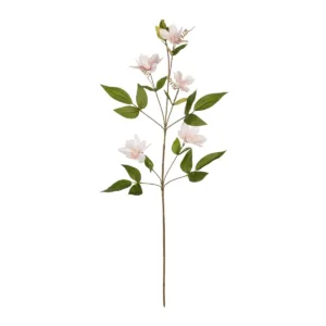 GloboStar® Artificial Garden PALE PINK CLEMANTIS BRANCH 21332 Τεχνητό Διακοσμητικό Κλαδί Ροζ Κλημεντίνα Y80cm