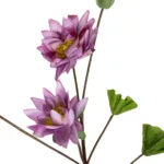 GloboStar® Artificial Garden PINK LOTUS BRANCH 21335 Τεχνητό Διακοσμητικό Ροζ Κλαδί Λωτός Y120cm - Image 2