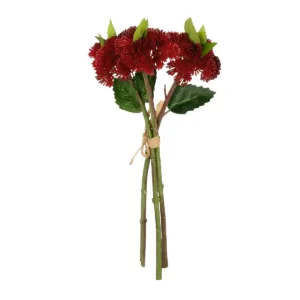 GloboStar® Artificial Garden RED SEDUM BOUQUET 21349 Τεχνητό Διακοσμητικό Μπουκέτο Κόκκινο Σέδο Y30cm