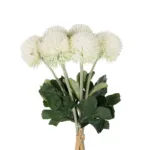 GloboStar® Artificial Garden WHITE ONIONBALL BOUQET 21371 Τεχνητό Διακοσμητικό OnionBall Μπουκέτο Y54cm - Image 2