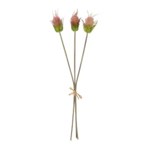 GloboStar® Artificial Garden PINK VELVET FRUIT BOUQET 21377 Τεχνητό Διακοσμητικό  Μπουκέτο Βερμπάσκο Y56cm