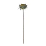 GloboStar® Artificial Garden GREEN SUNFLOWER BRANCH 21378 Τεχνητό Διακοσμητικό Κλαδί Ηλιοτρόπιο Πράσινο Y60cm