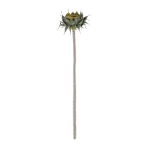 GloboStar® Artificial Garden GREEN SUNFLOWER BRANCH 21378 Τεχνητό Διακοσμητικό Κλαδί Ηλιοτρόπιο Πράσινο Y60cm