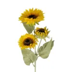 GloboStar® Artificial Garden YELLOW SUNFLOWER BRANCH 21380 Τεχνητό Διακοσμητικό Κλαδί Ηλιοτρόπιο Κίτρινο Y90cm - Image 2
