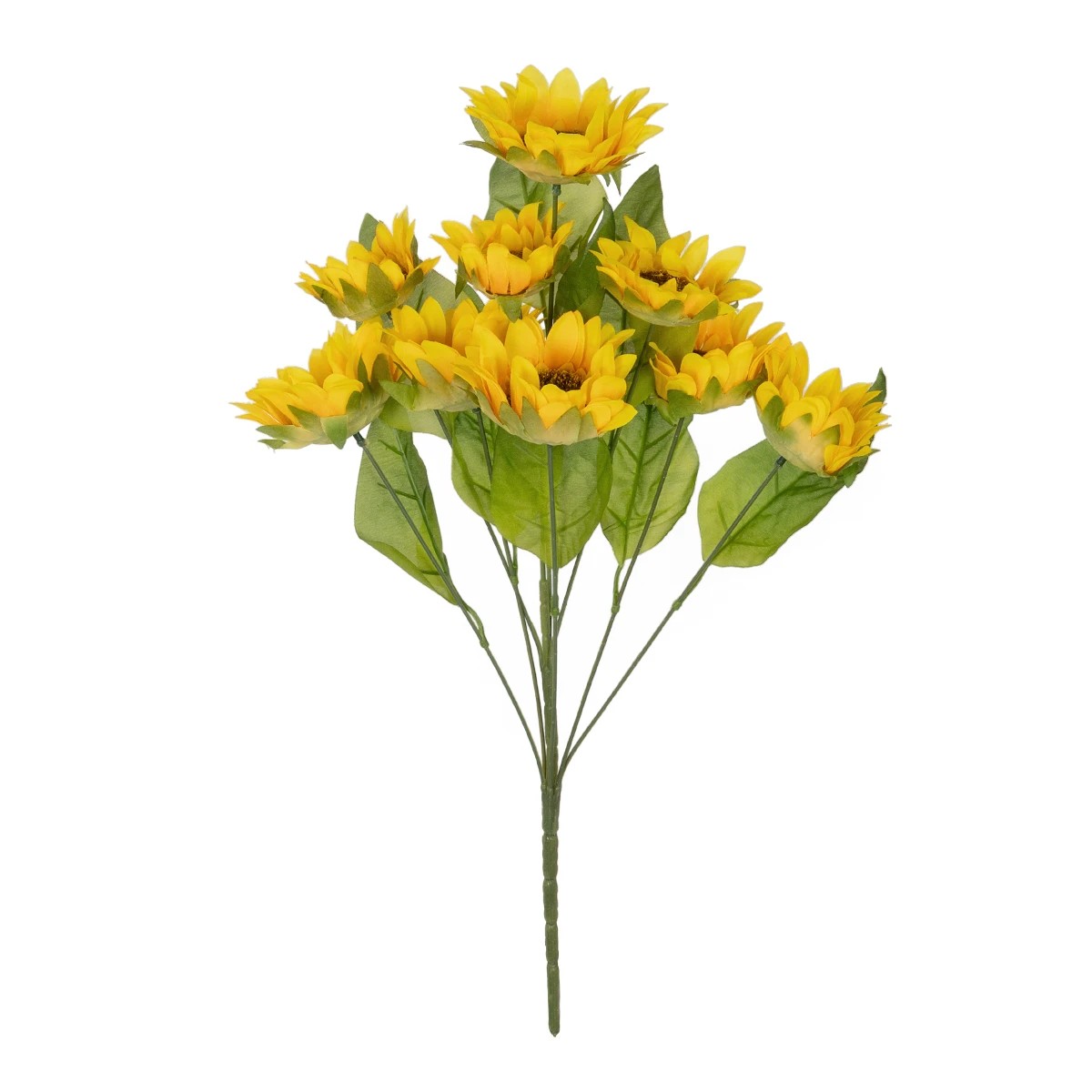 GloboStar® Artificial Garden YELLOW SUNFLOWER BRANCH 21383 Τεχνητό Διακοσμητικό Κλαδί Ηλιοτρόπιο Κίτρινο Y49cm