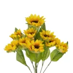 GloboStar® Artificial Garden YELLOW SUNFLOWER BRANCH 21383 Τεχνητό Διακοσμητικό Κλαδί Ηλιοτρόπιο Κίτρινο Y49cm - Image 2