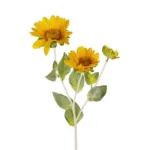 GloboStar® Artificial Garden YELLOW SUNFLOWER BRANCH 21384 Τεχνητό Διακοσμητικό Κλαδί Ηλιοτρόπιο Κίτρινο Y64cm - Image 2