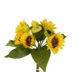 GloboStar® Artificial Garden YELLOW SUNFLOWER BRANCH 21386 Τεχνητό Διακοσμητικό Μπουκέτο Ηλιοτρόπιο Κίτρινο Y37cm - Image 2