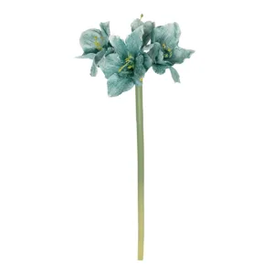 GloboStar® Artificial Garden SKY BLUE KAFFIR LILY BRANCH 21389 Τεχνητό Διακοσμητικό Κλαδί Μπλέ Κρίνο Y72cm