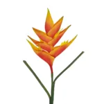 GloboStar® Artificial Garden ORANGE PEACOCK BRANCH 21397 Τεχνητό Διακοσμητικό Κλαδί Πορτοκαλί πουλί του παραδείσου Y85cm - Image 2