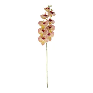 GloboStar® Artificial Garden PING SALMON ORCHID BRANCH 21405 Τεχνητό Διακοσμητικό Κλαδί  Ροζ Ορχιδέα Y95cm