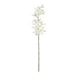 GloboStar® Artificial Garden WHITE VANDA ORCHID BRANCH 21409 Τεχνητό Διακοσμητικό Κλαδί Λευκή Ορχιδέα Y82cm