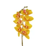 GloboStar® Artificial Garden YELLOW RED ORCHID BRANCH 21410 Τεχνητό Διακοσμητικό Κλαδί Κίτρινη Ορχιδέα Y70cm - Image 2
