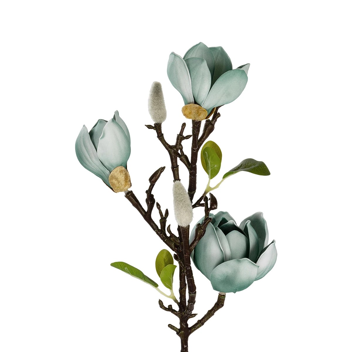 GloboStar® Artificial Garden BLUE MAGNOLIA BRANCH 21418 Τεχνητό Διακοσμητικό Κλαδί Μπλε Μαγνόλια Y72cm - Image 2