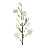 GloboStar® Artificial Garden WHITE YELLOW MAGNOLIA BRANCH 21419 Τεχνητό Διακοσμητικό Κλαδί Λευκή Κίτρινη Μαγνόλια Y108cm - Image 2
