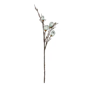 GloboStar® Artificial Garden LIGHT BLUE MAGNOLIA BRANCH 21420 Τεχνητό Διακοσμητικό Κλαδί Μπλε Μαγνόλια Y105cm