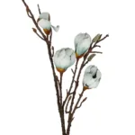 GloboStar® Artificial Garden LIGHT BLUE MAGNOLIA BRANCH 21420 Τεχνητό Διακοσμητικό Κλαδί Μπλε Μαγνόλια Y105cm - Image 2