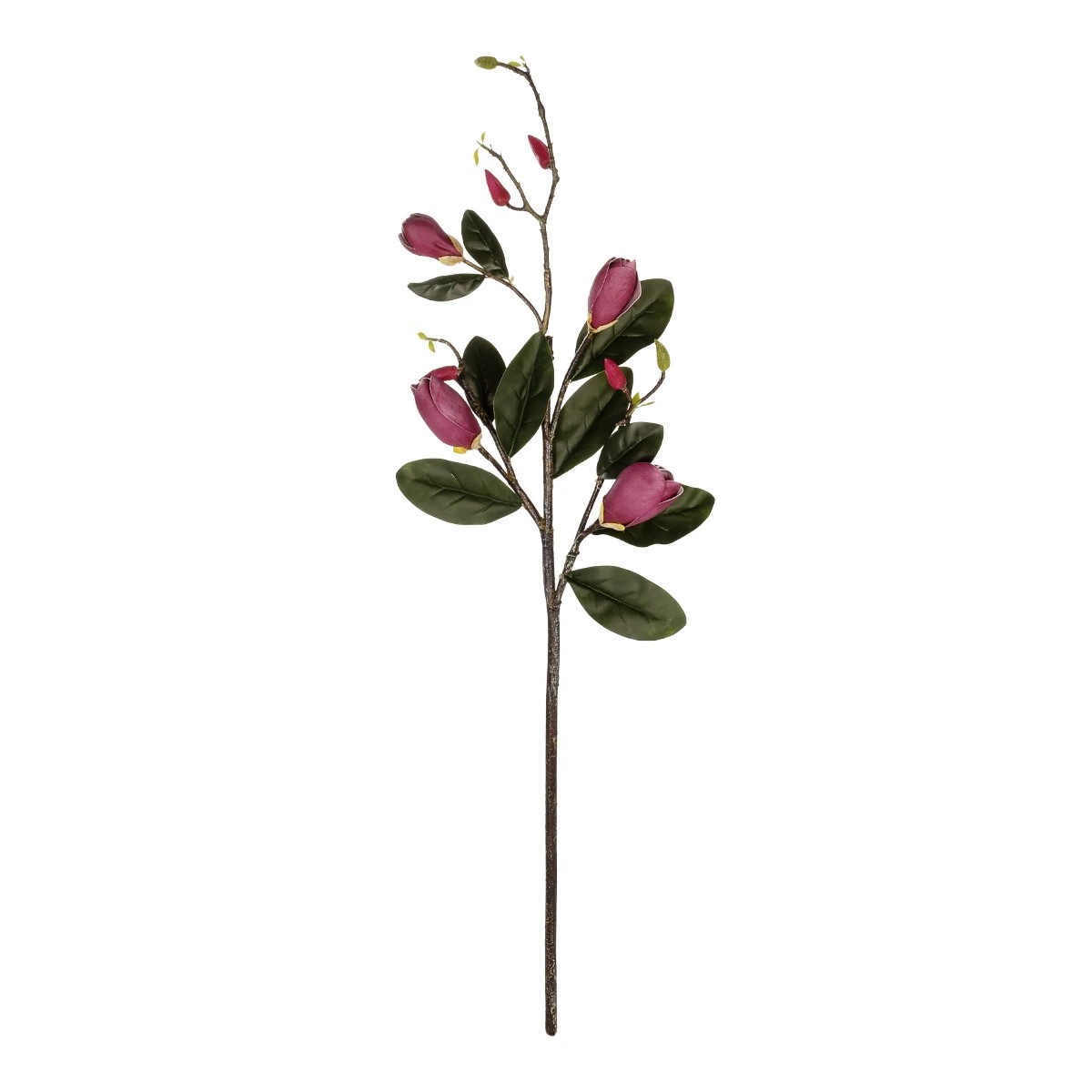 GloboStar® Artificial Garden DARK PING MAGNOLIA BRANCH 21421 Τεχνητό Διακοσμητικό Κλαδί Ροζ Μαγνόλια Y120cm