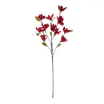 GloboStar® Artificial Garden RED MAGNOLIA BRANCH 21422 Τεχνητό Διακοσμητικό Κλαδί Κόκκινη Μαγνόλια Y86cm