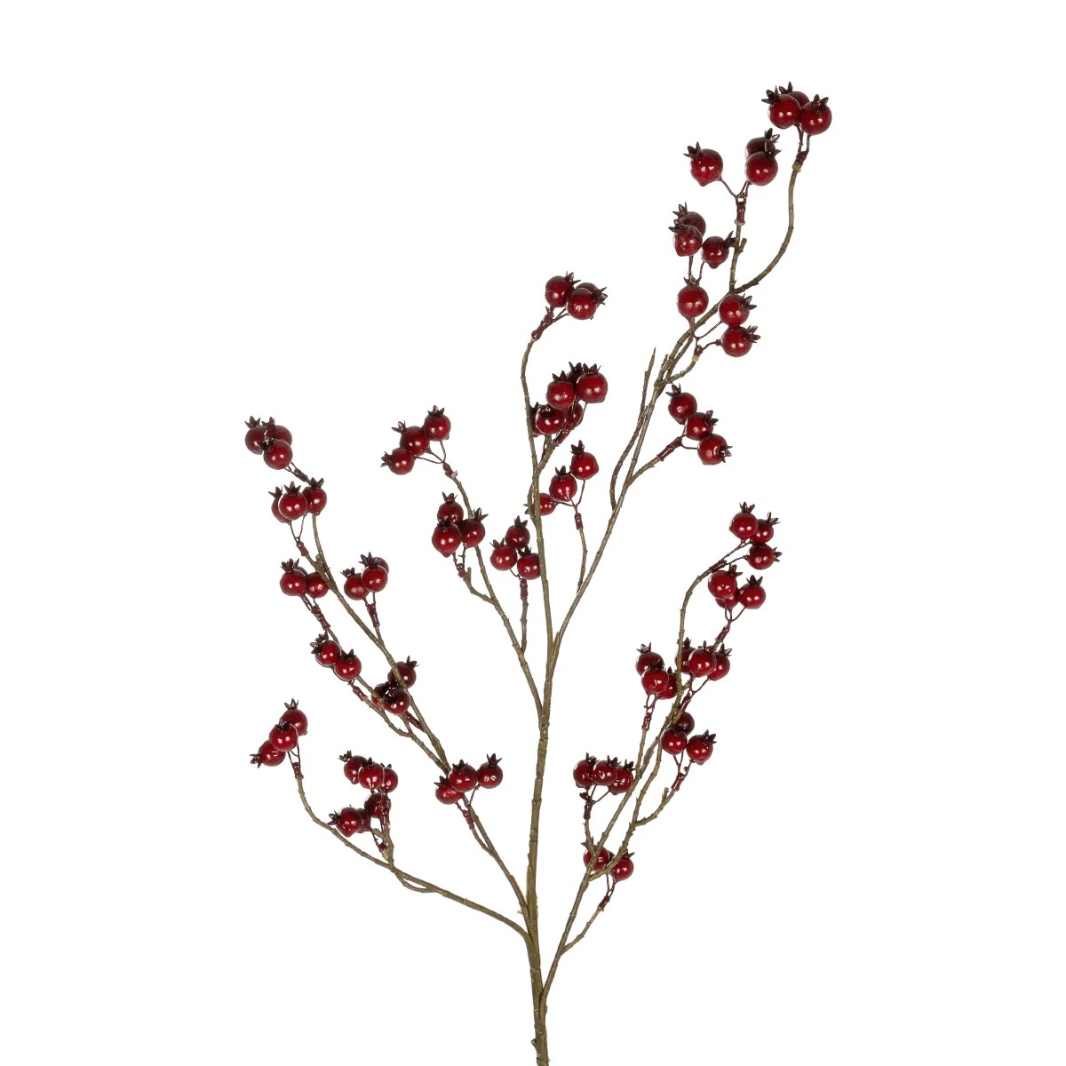 GloboStar® Artificial Garden RED HOLLY BERRIES FRUIT BRANCH 21428 Τεχνητό Διακοσμητικό Κλαδί Κόκκινο Γκί Y102cm - Image 2