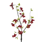 GloboStar® Artificial Garden RED HOLLY BERRIES FRUIT BRANCH 21430 Τεχνητό Διακοσμητικό Κλαδί Κόκκινο Γκί Y90cm - Image 2