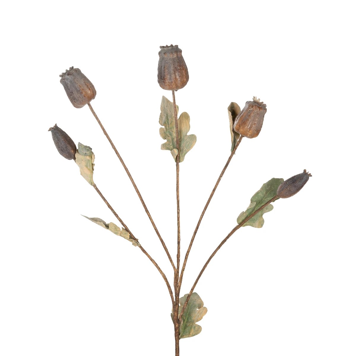 GloboStar® Artificial Garden POPPY FRUIT BRANCH 21432 Τεχνητό Διακοσμητικό Κλαδί Παπαρούνα Y62cm - Image 2