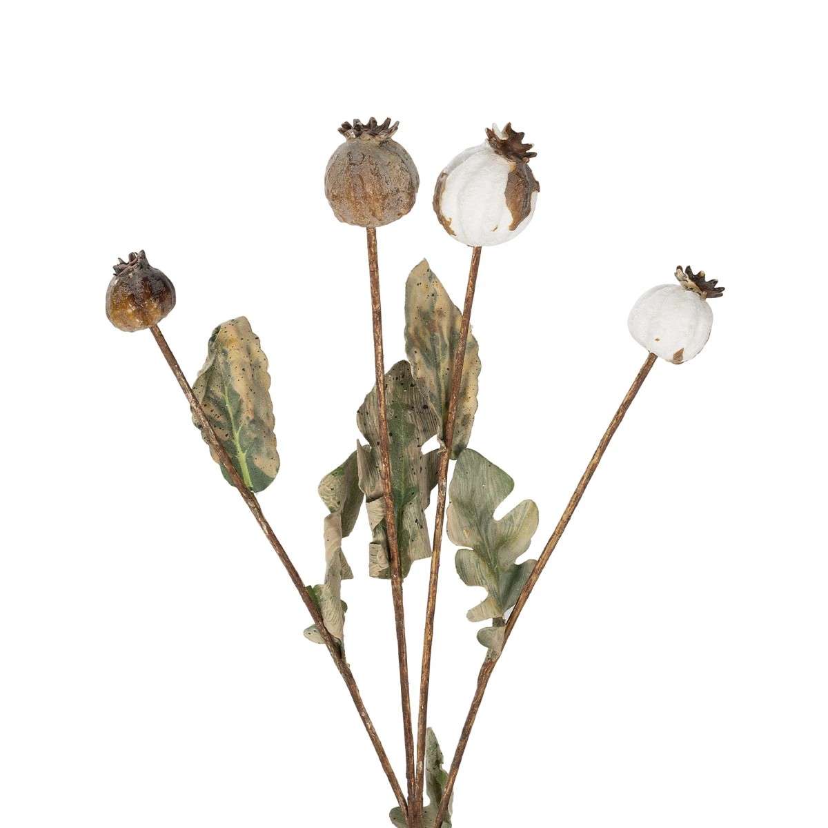 GloboStar® Artificial Garden POPPY FRUIT BRANCH 21433 Τεχνητό Διακοσμητικό Κλαδί Παπαρούνα Y60cm - Image 2