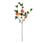 GloboStar® Artificial Garden ORANGE FRUIT BRANCH 21435 Τεχνητό Διακοσμητικό Κλαδί Πορτακαλιά Y83cm