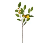 GloboStar® Artificial Garden YELLOW LEMON FRUIT BRANCH 21437 Τεχνητό Διακοσμητικό Κίτρινο Κλαδί Πορτακαλιά Y80cm