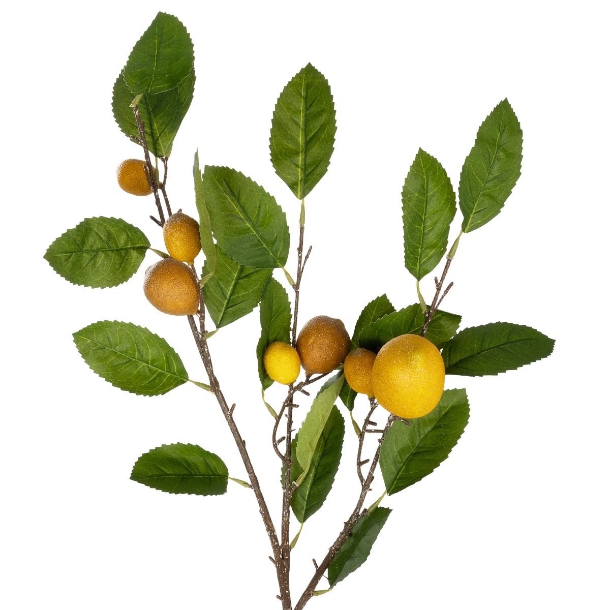 GloboStar® Artificial Garden YELLOW LEMON FRUIT BRANCH 21437 Τεχνητό Διακοσμητικό Κίτρινο Κλαδί Πορτακαλιά Y80cm - Image 2